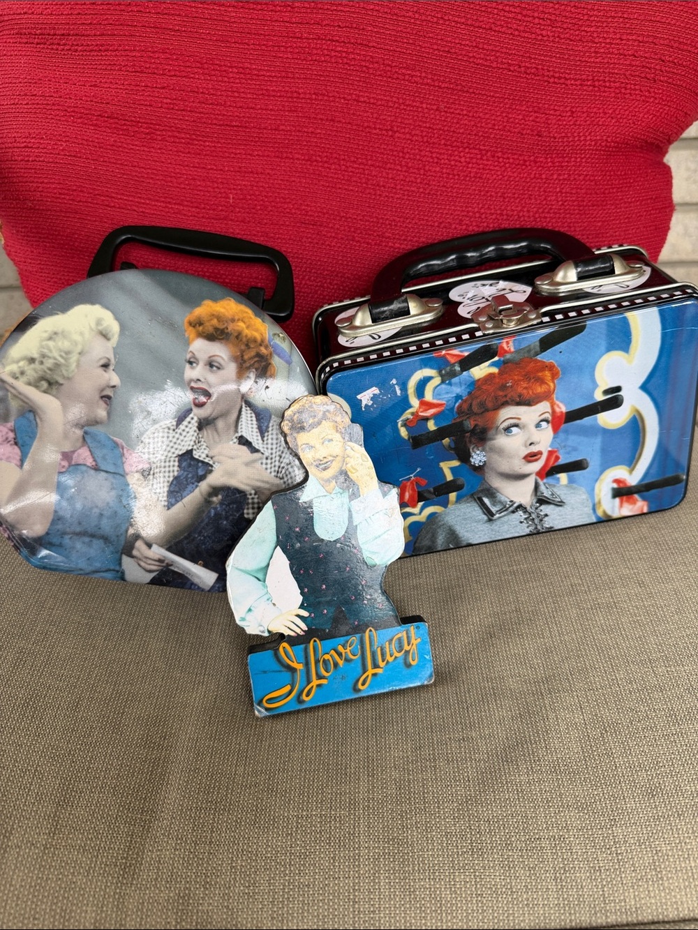 I Love Lucy Metal Tin Lunch Boxes and large magnet